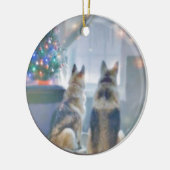 円のオーナメント セラミックオーナメント (左)