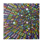 円のカラフルジオメトリドット タイル (正面)