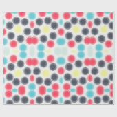 円のカラフル幾何学的な折り返し紙 ラッピングペーパー (フラット)