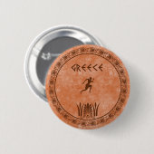 円のギリシャのデザイン 缶バッジ (正面&裏面)