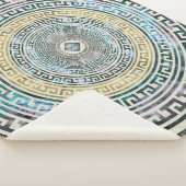 円のギリシャの雷文パターン-ギリシャ人の鍵 シェルパブランケット (3/4)