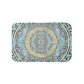 円のギリシャの雷文パターン-ギリシャ人の鍵 バスマット (正面)