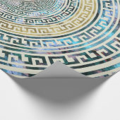 円のギリシャの雷文パターン-ギリシャ人の鍵 ラッピングペーパー (角)