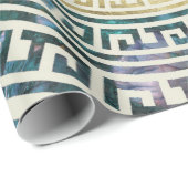 円のギリシャの雷文パターン-ギリシャ人の鍵 ラッピングペーパー (ロールコーナー)