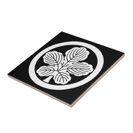 円のコウゾの葉 タイル (側面)