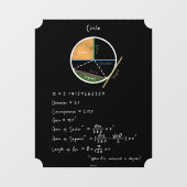 円のジオメトリ数式参照Chalkboard ウィンドウサイン (シート)