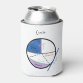 円のジオメトリ数式図形 缶クーラー (缶正面)