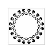 円のスカルシルエットアートスタンプ ラバースタンプ (インプリント)