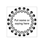 円のスカル2シルエットアートスタンプ ラバースタンプ (インプリント)