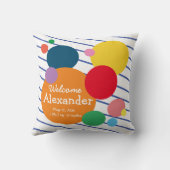 円のストライプカラフルベビーの状態 クッション (裏面)