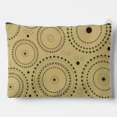 円のデザイン黒光金ゴールド アクセサリーポーチ (裏面)