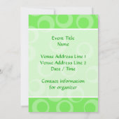 円のデザイン（緑）レトロパターン。 招待状 (裏面)