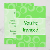 円のデザイン（緑）レトロパターン。 招待状 (正面/裏面)