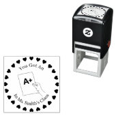円のハート、先生はA +を渡す セルフインキングスタンプ (インサイチュ)