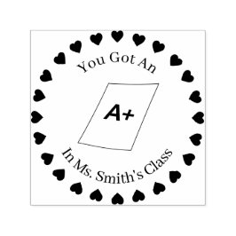 円のハート、先生A+ セルフインキングスタンプ