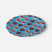 円のパーティーのプレートの黒および子鹿のパグの頭部 ペーパープレート (アングル)