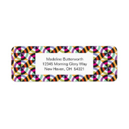 円のモダンキルトパターンの回転 ラベル