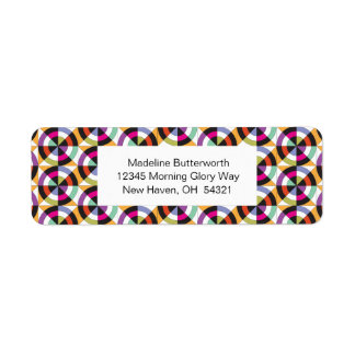 円のモダンキルトパターンの回転 ラベル