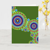 円のモチーフ#119の挨拶状 カード (黄色い花)