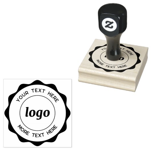 円のロゴと文字のビジネスゴム印 ラバースタンプ (押印)