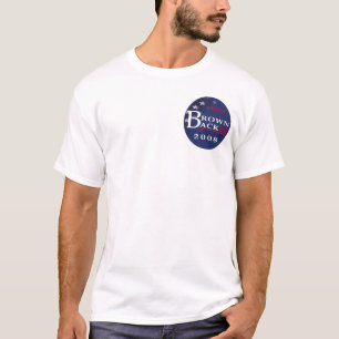 円のロゴの前部長方形のロゴの背部 Tシャツ