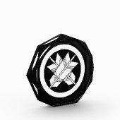円の中で矢印を交差させる フォトブロック (左)