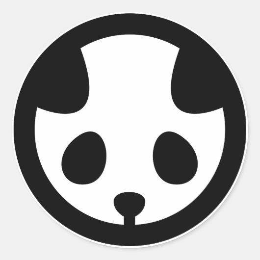円の中のパンダ ラウンドシール (正面)