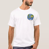 円の中のワールドマップ Tシャツ (正面)