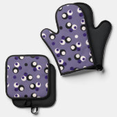 円の中の円の模様 鍋つかみ&鍋敷きセット (正面/裏面)