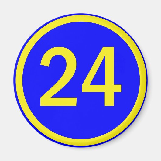円の中の数値24 マグネット (正面)
