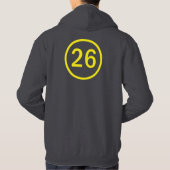 円の中の数値26 パーカ (裏面)