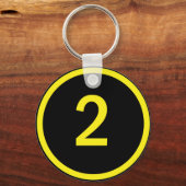円の中の数値2 キーホルダー (正面)