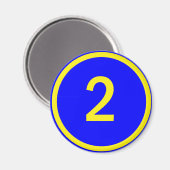 円の中の数値2 マグネット (正面/裏面)