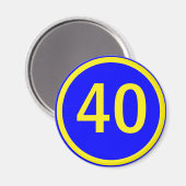 円の中の数値40 マグネット (正面/裏面)