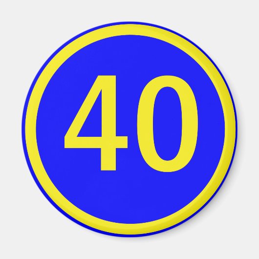 円の中の数値40 マグネット (正面)