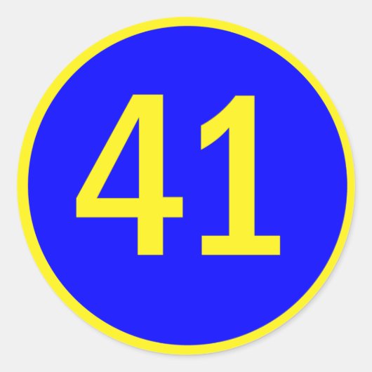 円の中の数値41 ラウンドシール (正面)