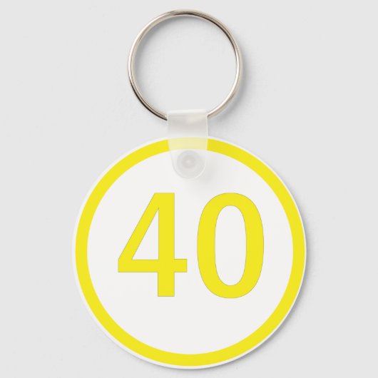 円の中の数字40 キーホルダー (正面)