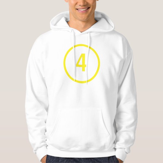 円の中の数字4 パーカ (正面)