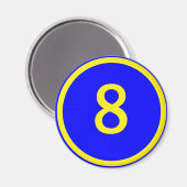 円の中の数字8 マグネット (正面/裏面)