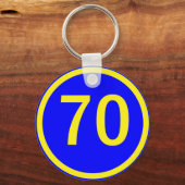 円の中の数字、70 キーホルダー (正面)