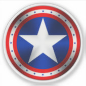 円の中の星条旗 I LOVE USA シール (正面)