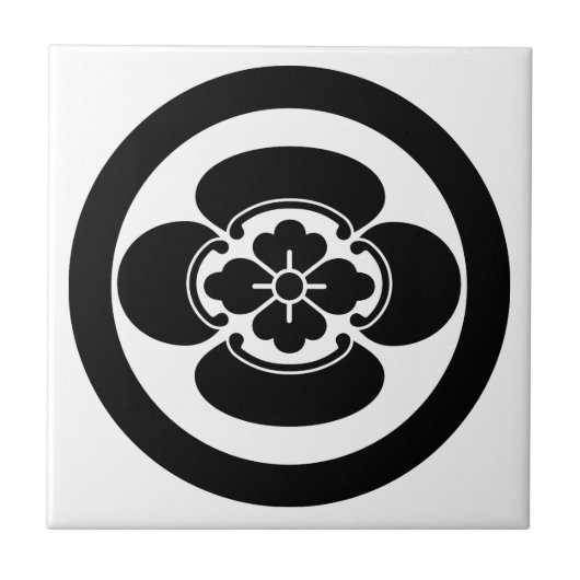 円の中の木工 タイル (正面)