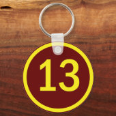 円の中の13番 キーホルダー (正面)