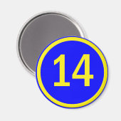 円の中の14番 マグネット (正面/裏面)