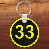 円の中の33番 キーホルダー (正面)