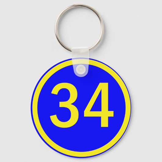 円の中の34番 キーホルダー (正面)