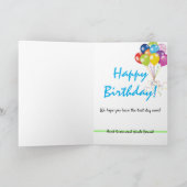 円の中を回るパーソナライズハッピーバースデー カード (内部)