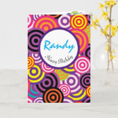 円の中を回るパーソナライズハッピーバースデー カード (黄色い花)