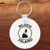 円の内側のブロック島の形状 キーホルダー (正面)