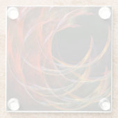 円の分割抽象芸術アート ガラスコースター (裏面)